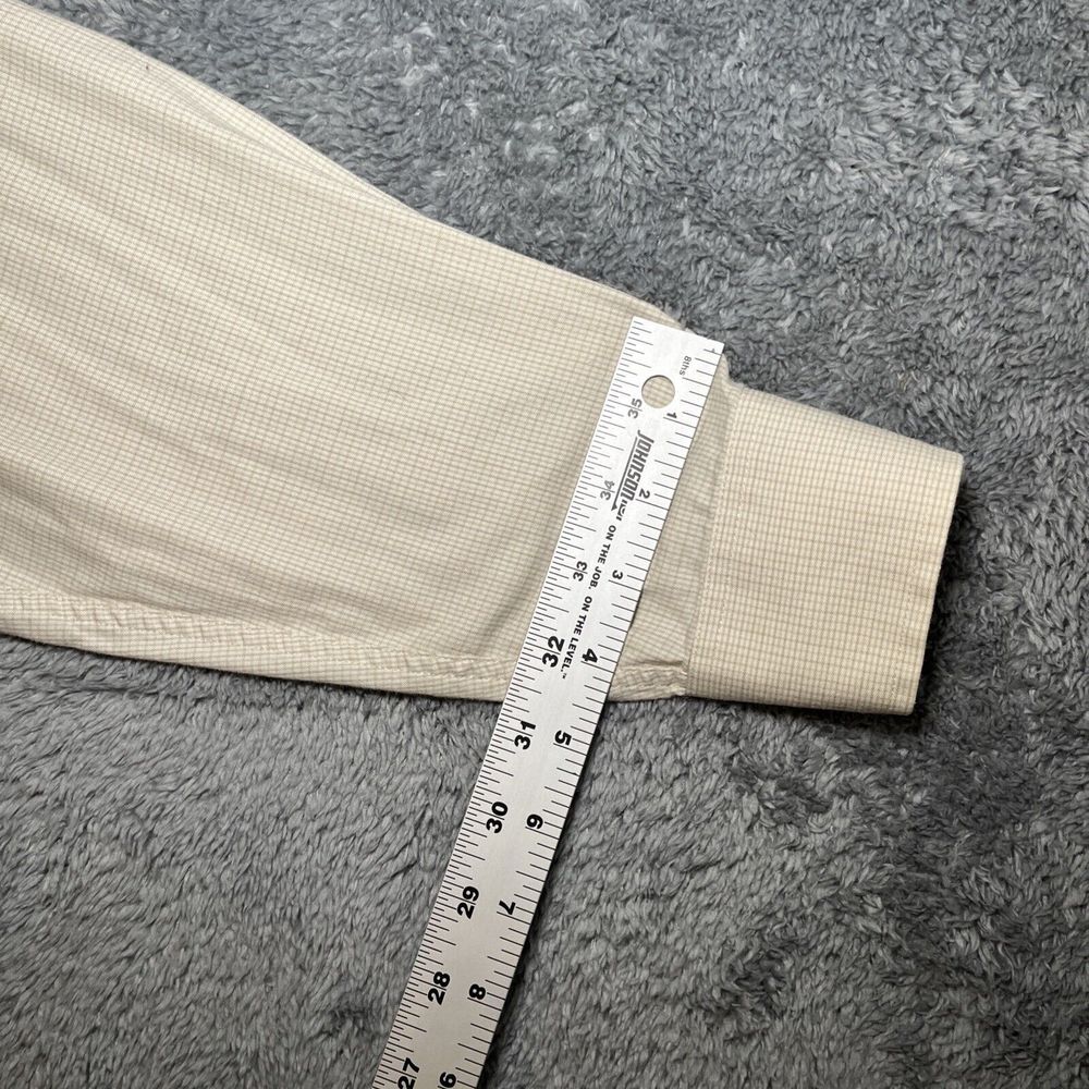 Barrington Mens Shirt Size 15.5 (32/33) Button Up Long Sleeve White Brown Shirt - Picture 11 of 16